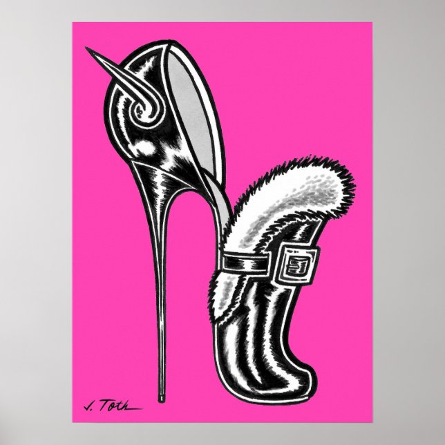 Póster Vana DeVinyl™/Forro de Fun-Fur, Tacón de Punta (Frente)
