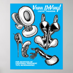 Póster Vana DeVinyl™/Modas Exóticas/Cartel Azul