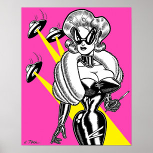 Póster Vana DeVinyl™/OVNIs y cartel de glamour
