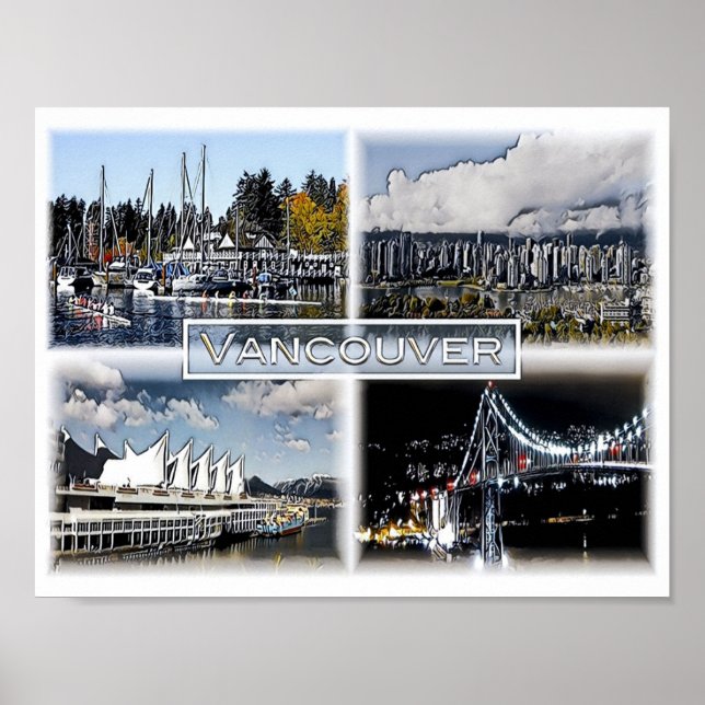 Póster Vancouver - Canadá - Mosaico - (Frente)