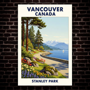 Póster Vancouver, Canadá: Poster de Viajes Vintage de los