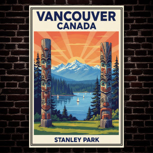 Póster Vancouver, Canadá: Poster de Viajes Vintage de los