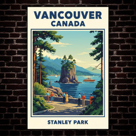 Póster Vancouver, Canadá: Poster de Viajes Vintage de los