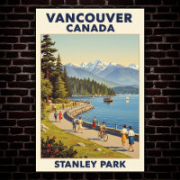 Vancouver, Canadá: Poster de Viajes Vintage de los