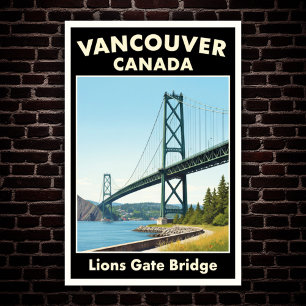 Póster Vancouver, Canadá: Poster de Viajes Vintage de los