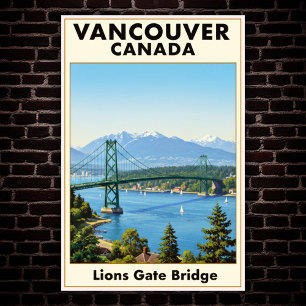 Póster Vancouver, Canadá: Poster de Viajes Vintage de los
