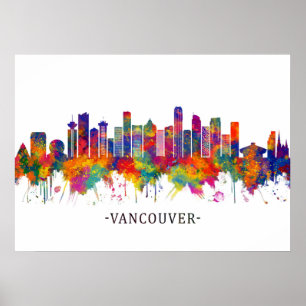 Póster Vancouver Canada Skyline