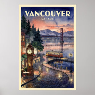 Póster Vancouver Canadá Viaje Vintage