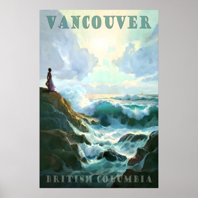 Póster Vancouver Columbia Británica Canadá Costa Pacífica (Frente)