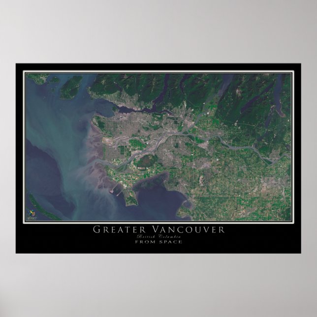 Póster Vancouver Poster de Satélites de Columbia Británic (Frente)