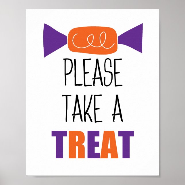 Póster Vándalos De Halloween, Por Favor, Toma Un Trato. (Frente)