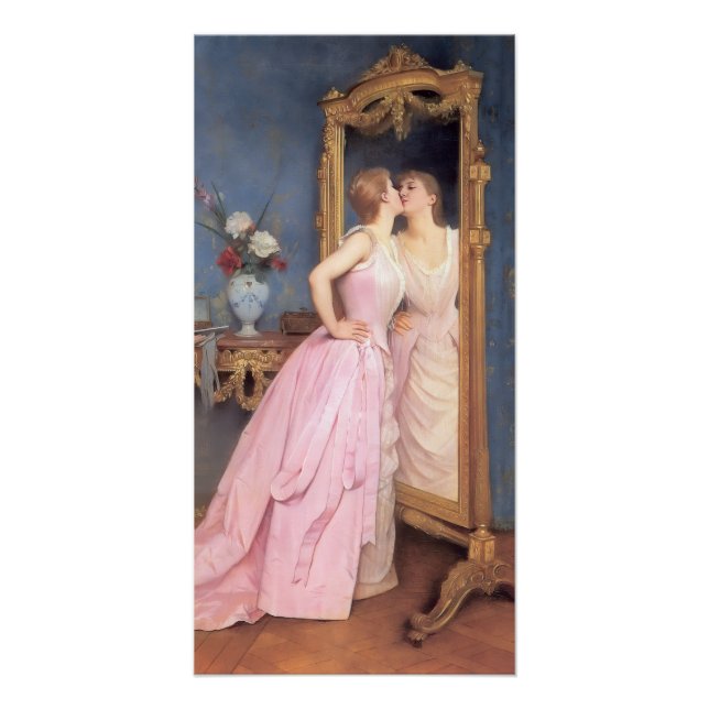 Póster Vanidad (Mujer Hermosa Frente a un Espejo) (Anverso)