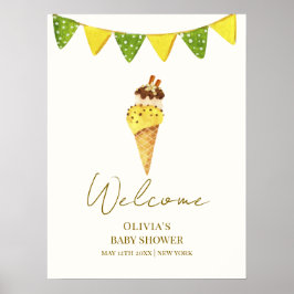 Póster Vanilla Bienvenidos A La Baby Shower De Scoop Ice