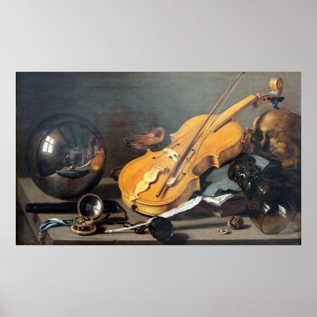 Póster Vanitas still life with Self-Portrait Pieter Claes (Frente)