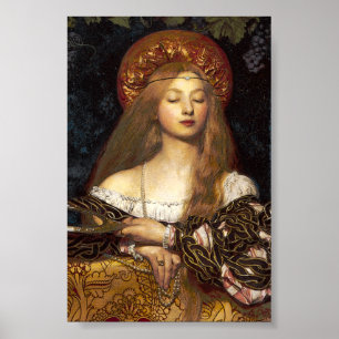 Póster Vanity Pre-Raphaelite Woman poster