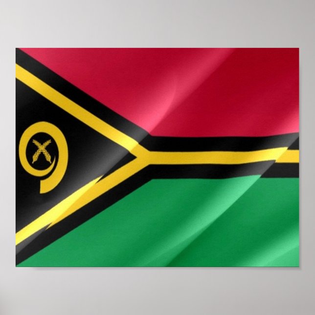 Póster Vanuatu - Bandera onduladora - (Frente)