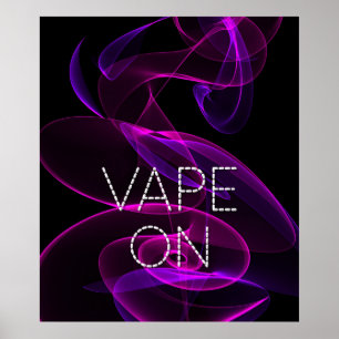 Póster Vape En Poster Oscuro De Humo Rosa