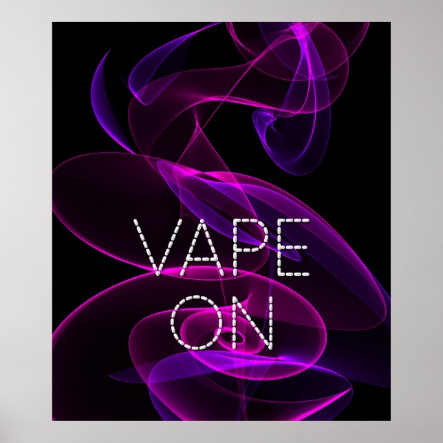 Póster Vape En Poster Oscuro De Humo Rosa (Frente)