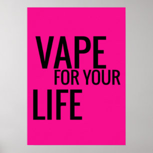 Póster Vape negro rosado fluorescente para su poster de