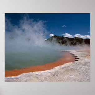 Póster Vapor que se eleva de la piscina de Champagne en W