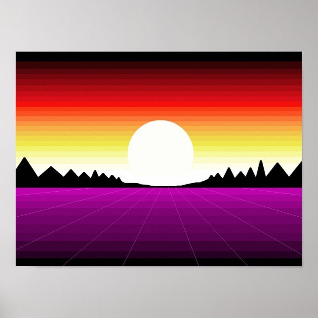 Póster Vaporwave de Sunrise (Frente)