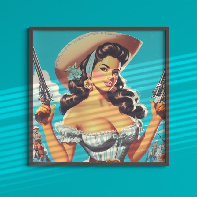 Póster Vaquera Hispana Retro (Subido por el creador)