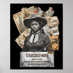 Póster Vaquera Negra Rodeo Occidental Historia Negra Texa