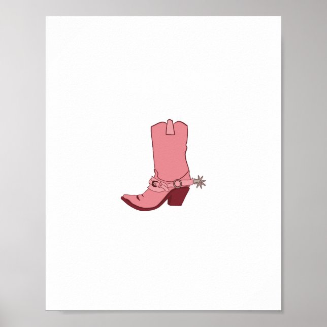Póster Vaquera, tema de bota de vaquero  (Frente)