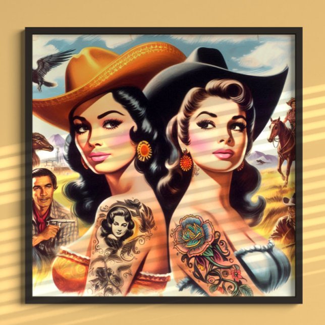 Póster Vaqueras Tatuadas Vintage (Subido por el creador)