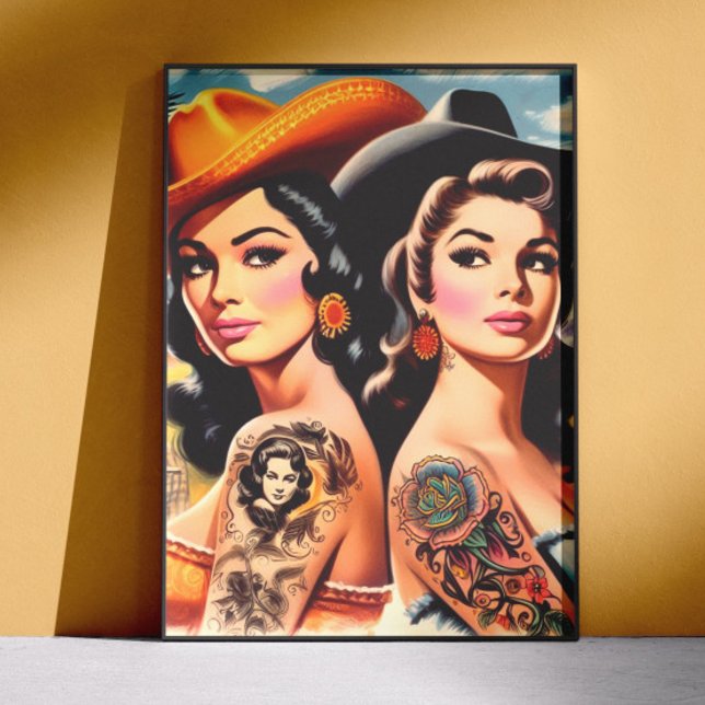 Póster Vaqueras Tatuadas Vintage (Subido por el creador)