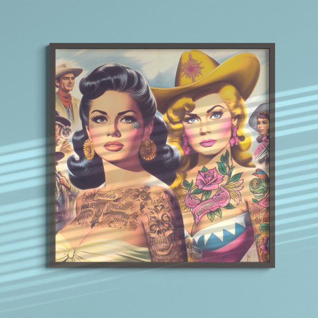Póster Vaqueras Tatuadas Vintage (Subido por el creador)