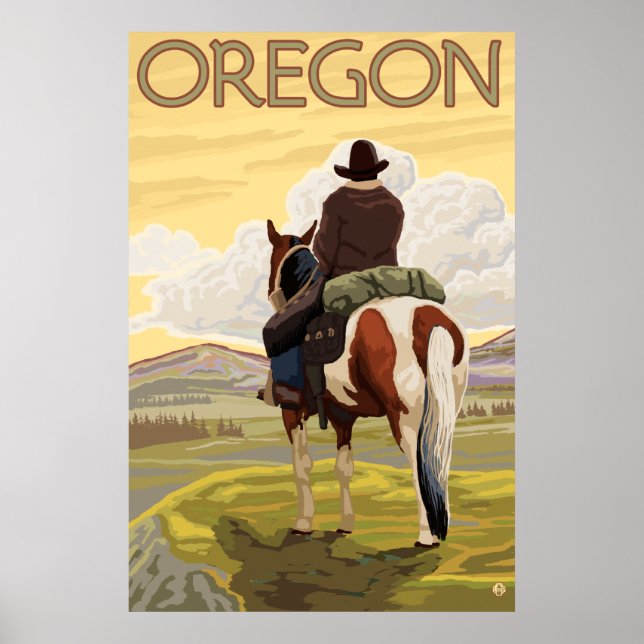 Póster Vaquero a caballo (Frente)