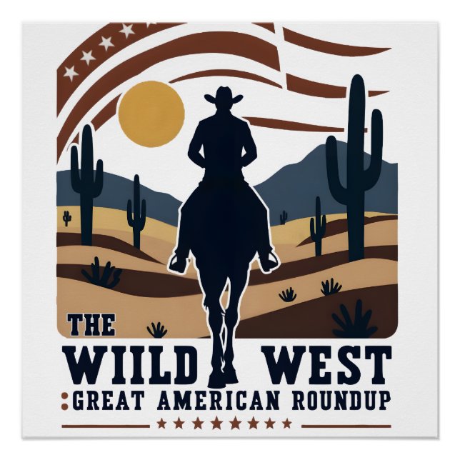 Póster vaquero americano TEXAS (Anverso)