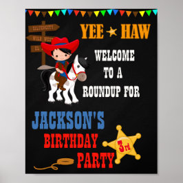 Póster Vaquero bienvenido fiesta signo poster de bienveni