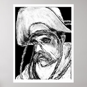 Póster Vaquero con Rope B&W 2 jGibney El MUSEO Zazzle