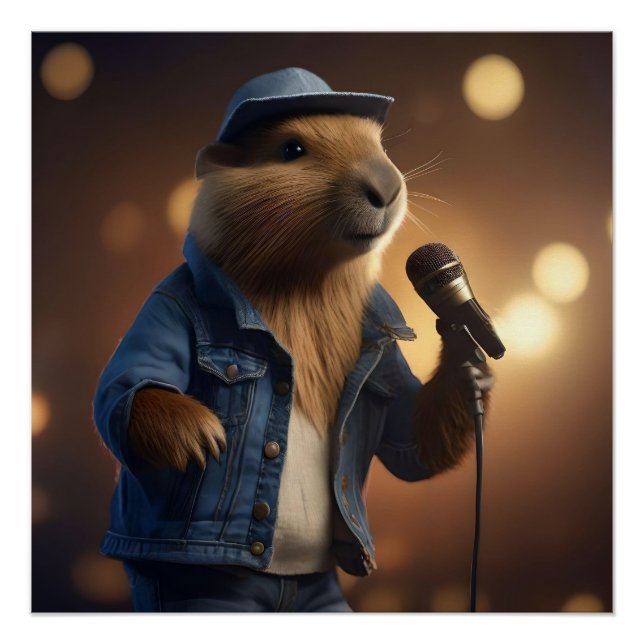 Póster "Vaquero de Capybara: Serenading the Wild West" (Anverso)