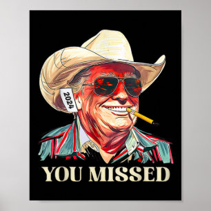 Póster Vaquero del _oeste de Trump que perdió vaca bander