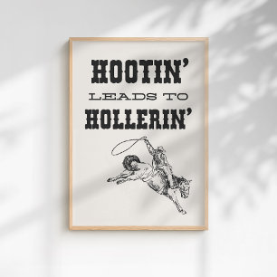 Póster Vaquero del Oeste Salvaje Hootin conduce a Holleri