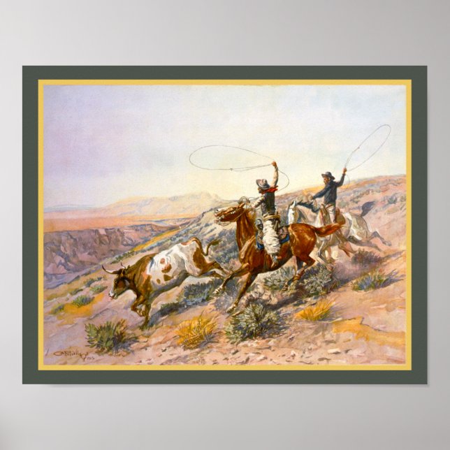 Póster Vaquero del viejo Oeste de Buccaroos 1902 (Frente)