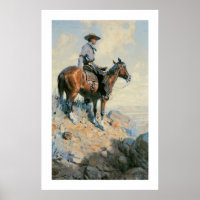 Vaquero del viejo Oeste de las llanuras Poster de 