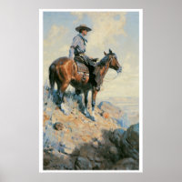 Vaquero del viejo Oeste de las llanuras Poster de 