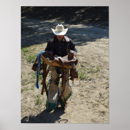 Póster Vaquero ensillado en Poster Gorra de paja