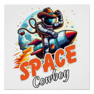 Póster Vaquero espacial Camisa de aventura Camisa espa