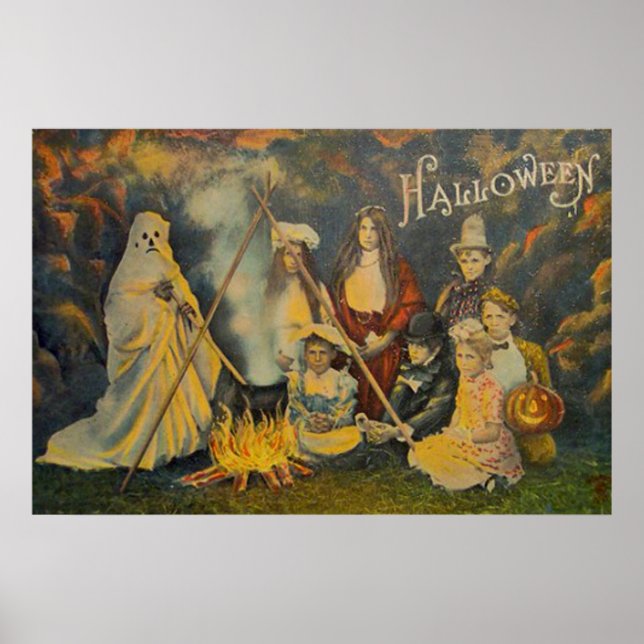 Póster Vaquero fantasma disfraz Jack O Lantern Calabaza (Frente)