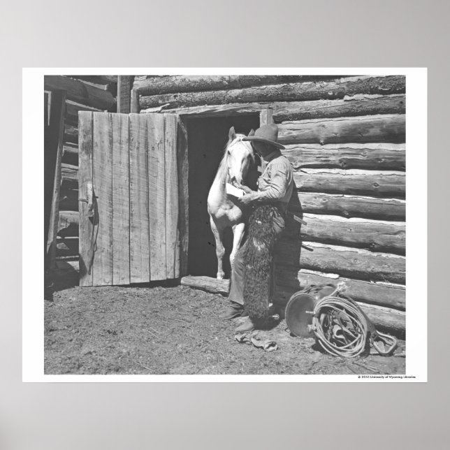 Póster Vaquero leyendo una carta. (Frente)