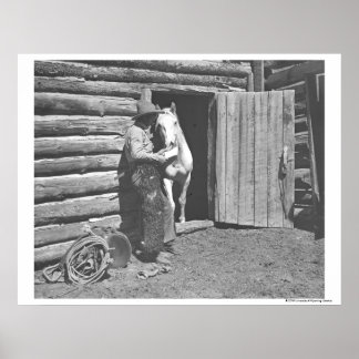 Póster Vaquero leyendo una carta
