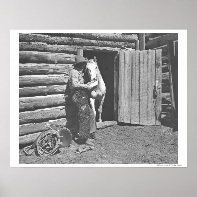 Póster Vaquero leyendo una carta (Frente)