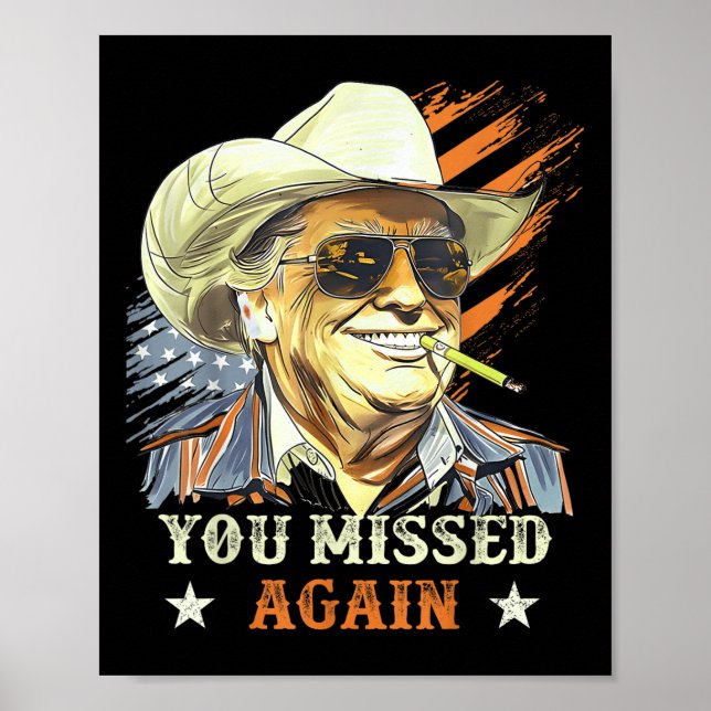 Póster Vaquero occidental de Trump que perdiste de nuevo  (Frente)
