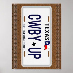 Póster ¡Vaquero para arriba!  CWBY SUBEN la placa de