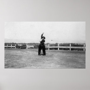 Póster Vaquero que practica sus habilidades del lazo